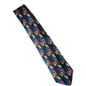 American Pop Uncle Sam Sitting On Top Of The World 100% Silk Tie 58"